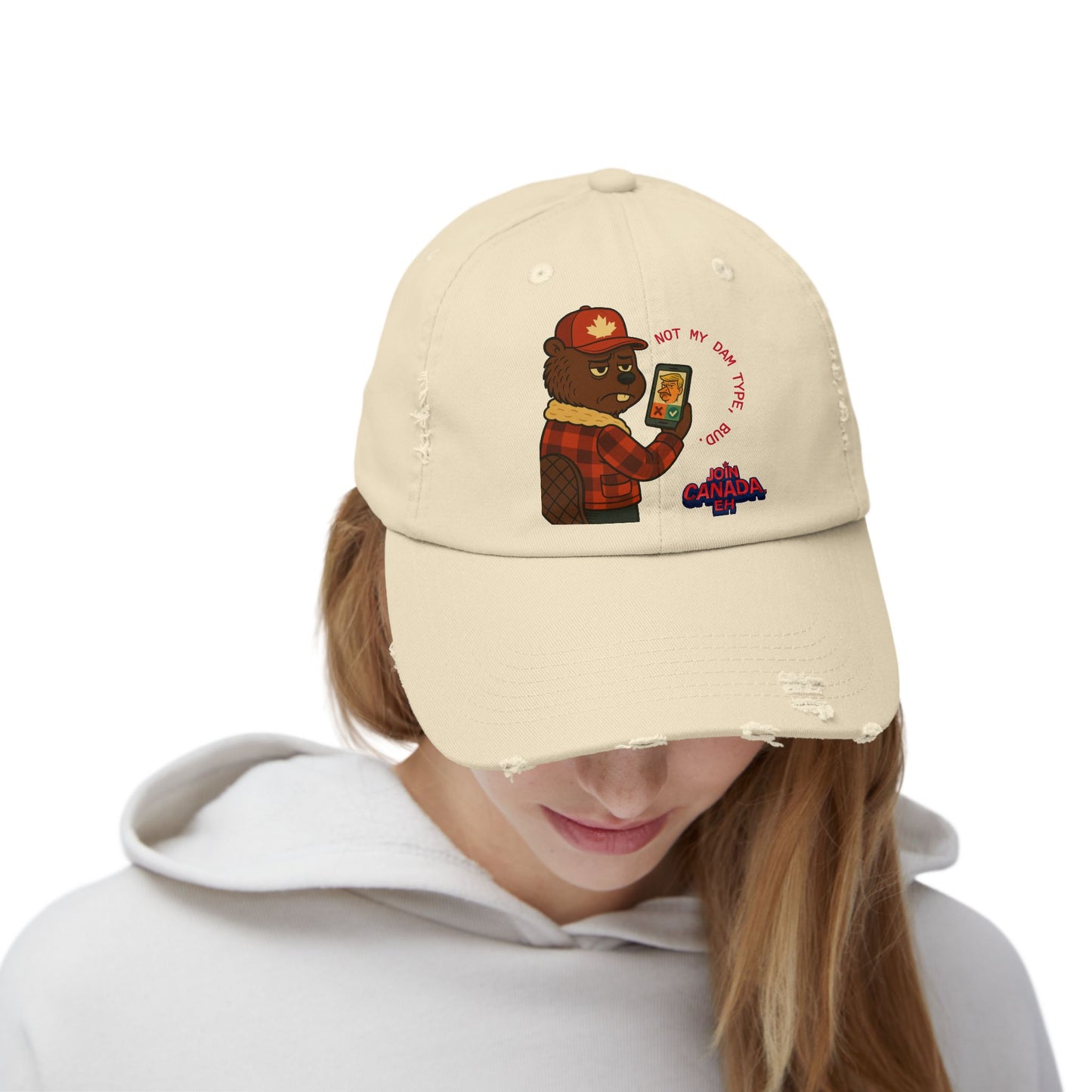 "Not My Dam Type, Bud" Unisex Distressed Cap