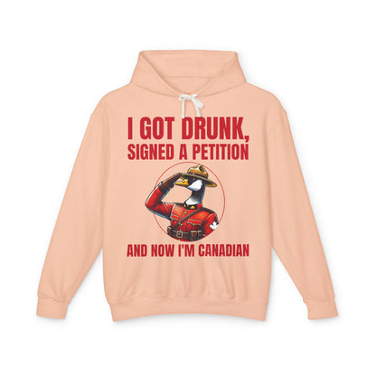 "Mountie Goose Salutes You" Unisex Lightweight Hooded Sweatshirt