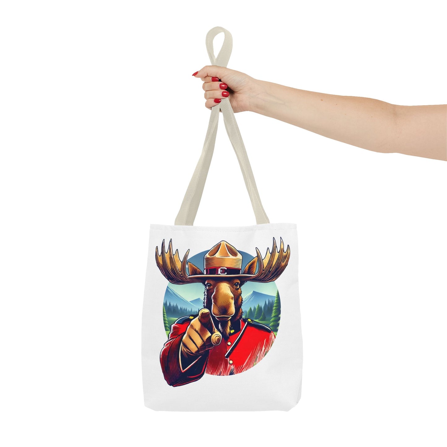 "Mountie Moose Needs You!" Tote Bag (AOP)