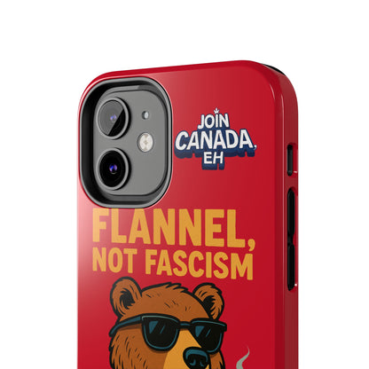 "Flannel, Not Fascism" Tough Phone Cases