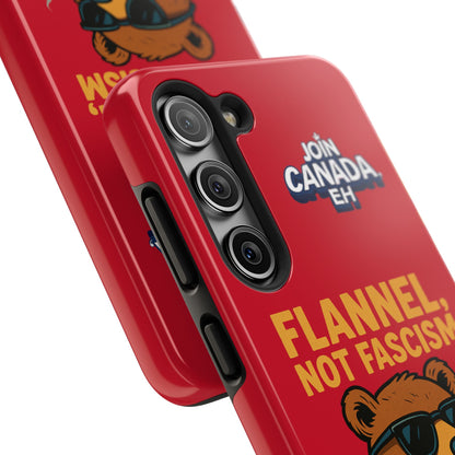 "Flannel, Not Fascism" Tough Phone Cases