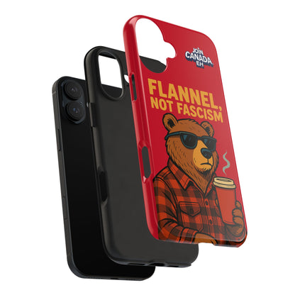 "Flannel, Not Fascism" Tough Phone Cases