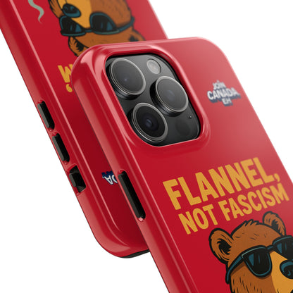 "Flannel, Not Fascism" Tough Phone Cases