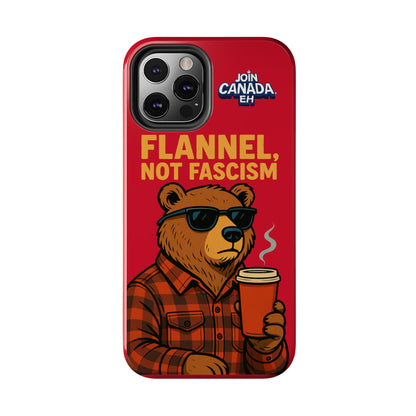 "Flannel, Not Fascism" Tough Phone Cases