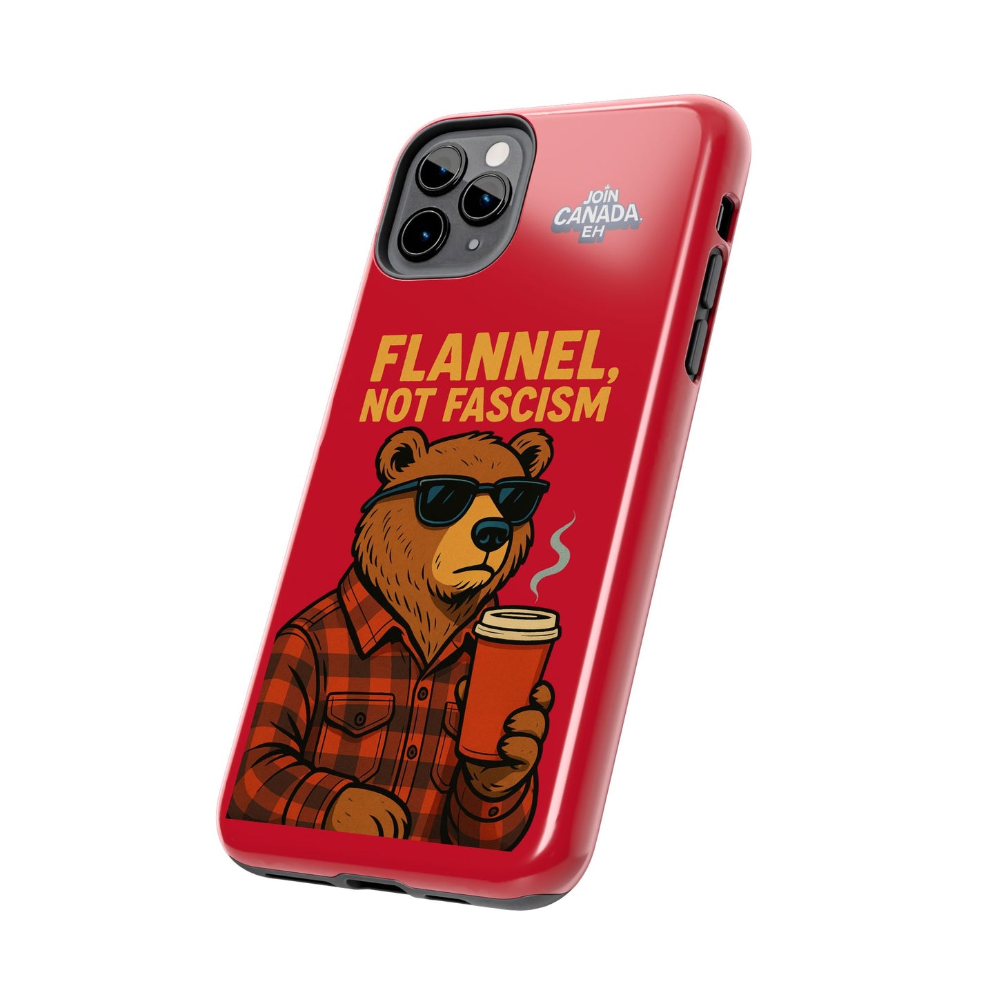 "Flannel, Not Fascism" Tough Phone Cases