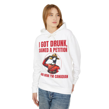 "Mountie Goose Salutes You" Unisex Lightweight Hooded Sweatshirt