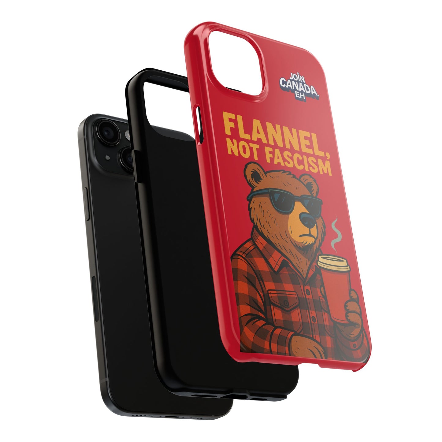 "Flannel, Not Fascism" Tough Phone Cases