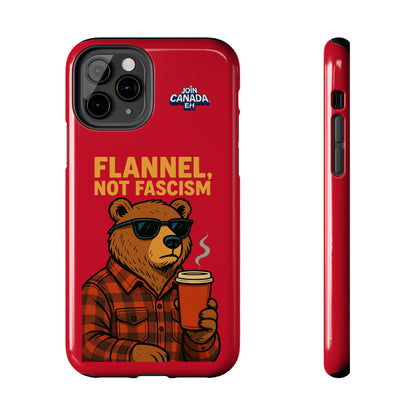 "Flannel, Not Fascism" Tough Phone Cases