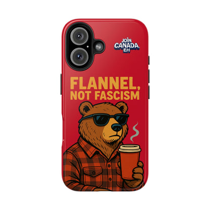 "Flannel, Not Fascism" Tough Phone Cases