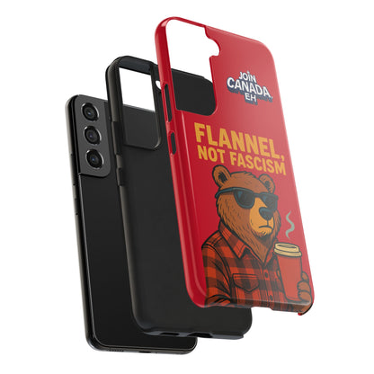 "Flannel, Not Fascism" Tough Phone Cases