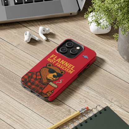 "Flannel, Not Fascism" Tough Phone Cases
