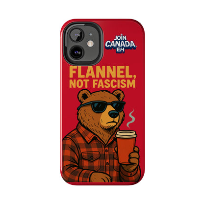"Flannel, Not Fascism" Tough Phone Cases