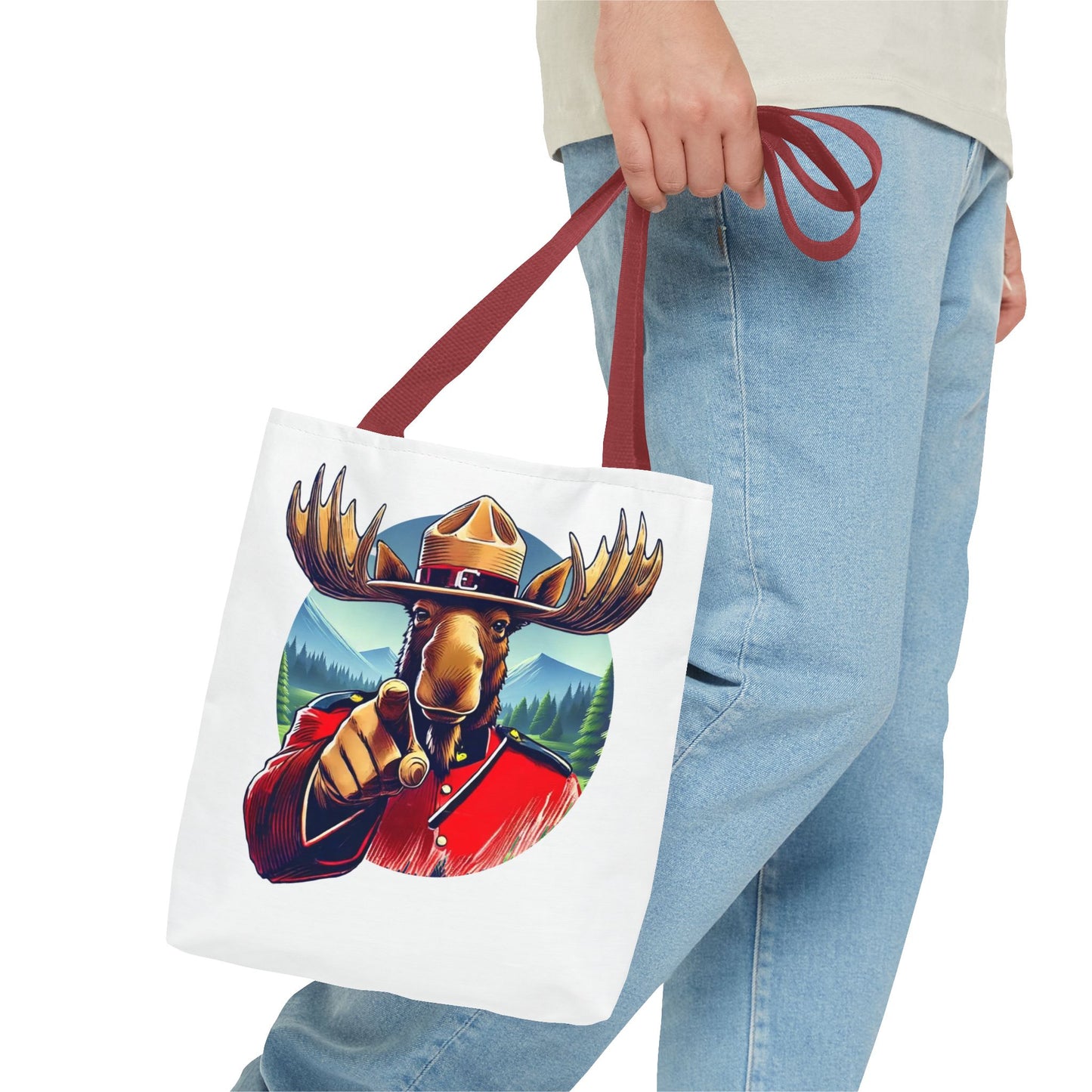 "Mountie Moose Needs You!" Tote Bag (AOP)
