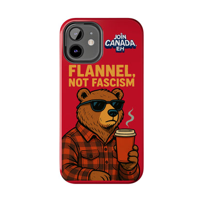 "Flannel, Not Fascism" Tough Phone Cases