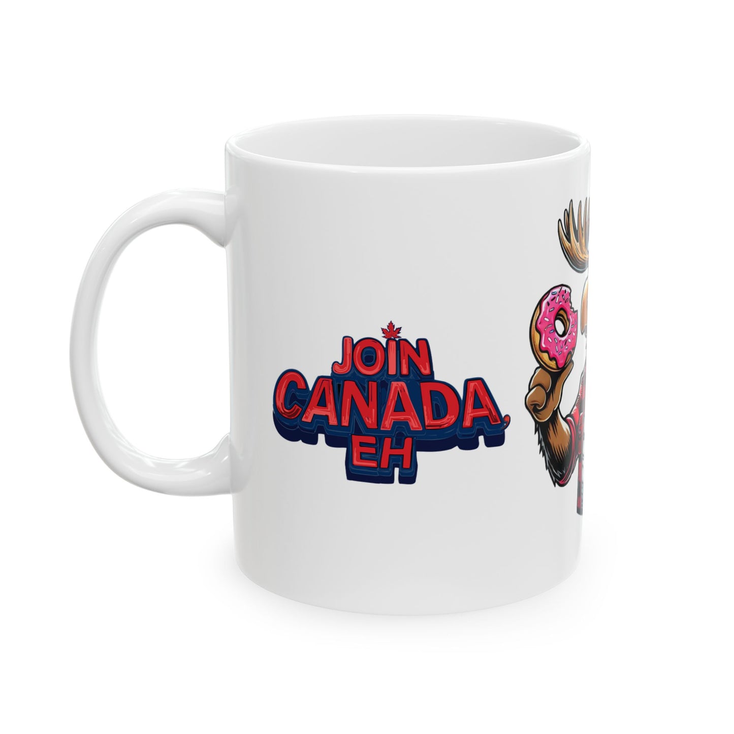 "Donut Mess with the Moose" Ceramic Mug, (11oz, 15oz)