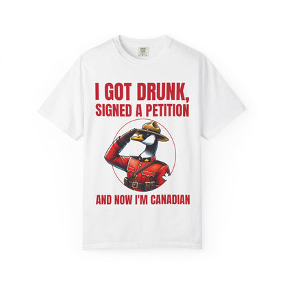 "Mountie Goose Salutes You!" Unisex Garment-Dyed T-shirt