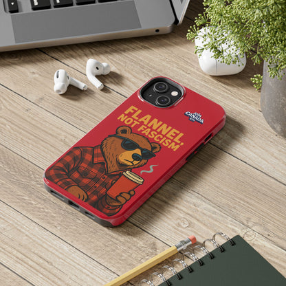 "Flannel, Not Fascism" Tough Phone Cases