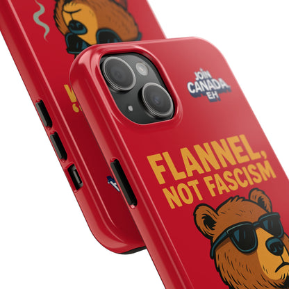 "Flannel, Not Fascism" Tough Phone Cases