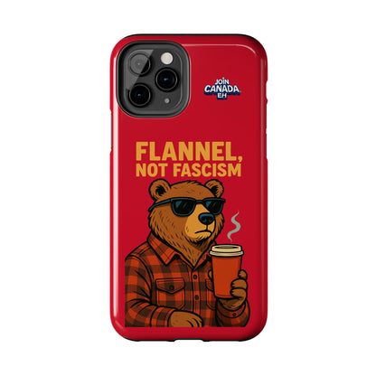 "Flannel, Not Fascism" Tough Phone Cases