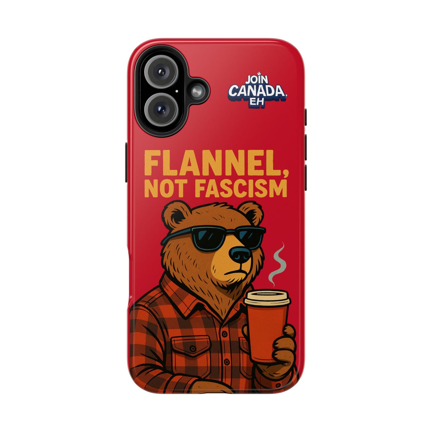 "Flannel, Not Fascism" Tough Phone Cases