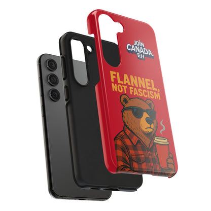 "Flannel, Not Fascism" Tough Phone Cases