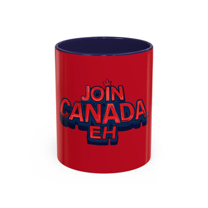 "Join Canada, Eh" Accent Coffee Mug (11, 15oz)