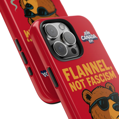 "Flannel, Not Fascism" Tough Phone Cases