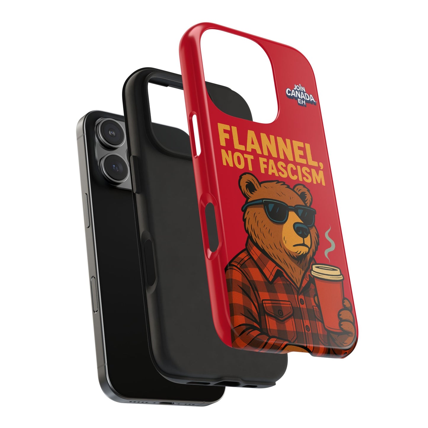 "Flannel, Not Fascism" Tough Phone Cases