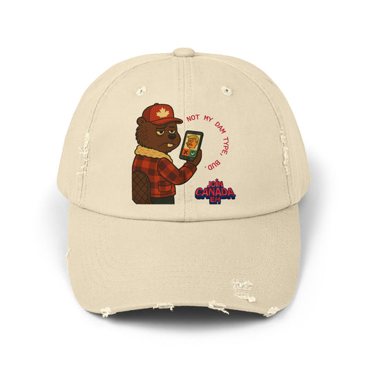 "Not My Dam Type, Bud" Unisex Distressed Cap