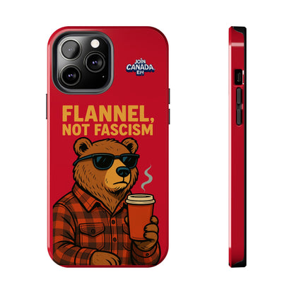 "Flannel, Not Fascism" Tough Phone Cases