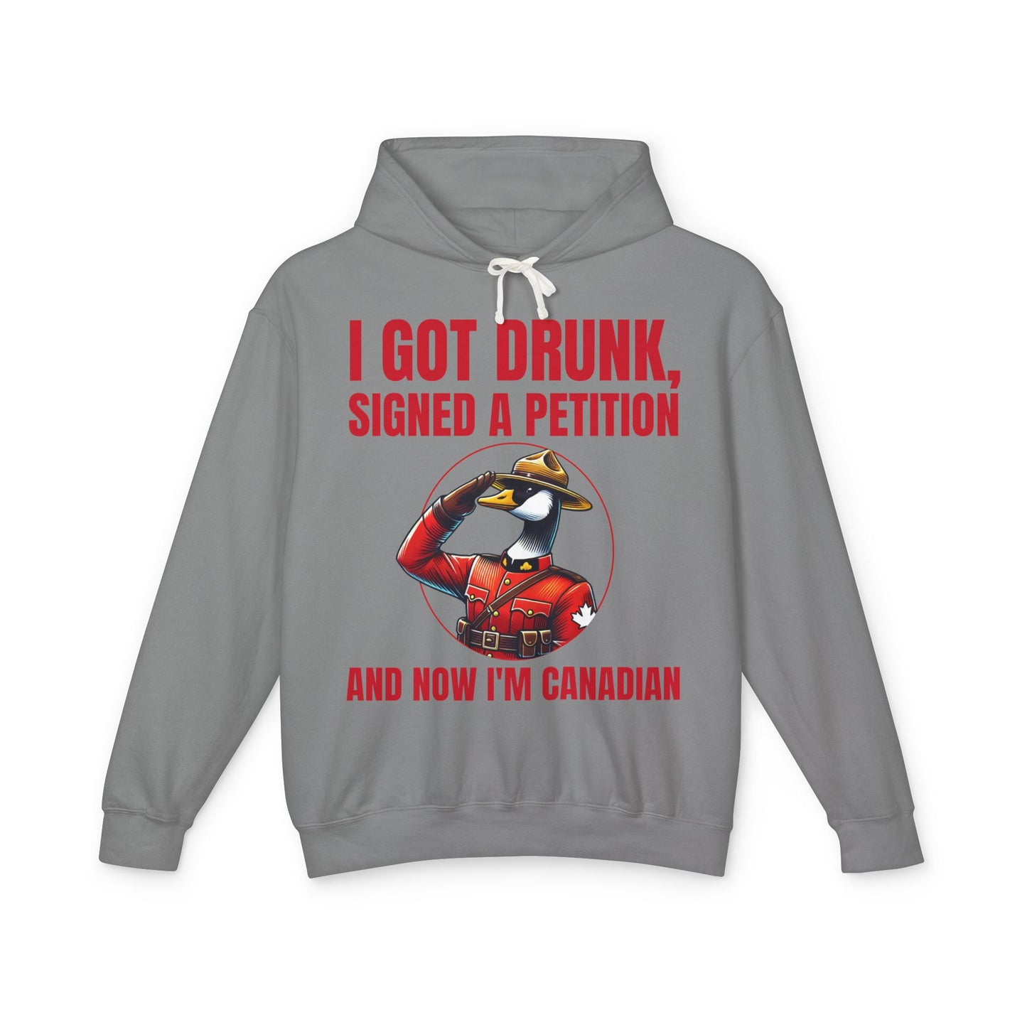 "Mountie Goose Salutes You" Unisex Lightweight Hooded Sweatshirt