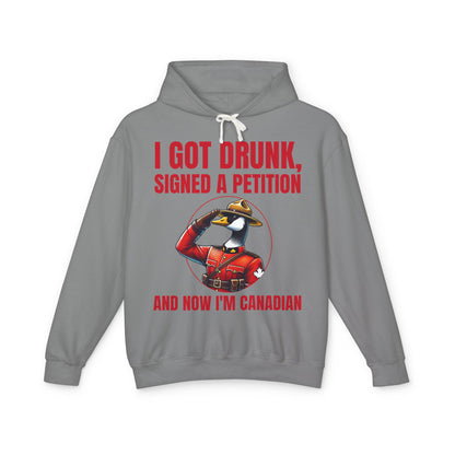 "Mountie Goose Salutes You" Unisex Lightweight Hooded Sweatshirt