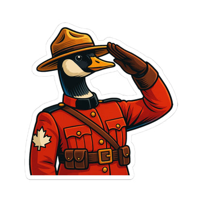 "Mountie Goose Salutes You" Kiss-Cut Sticker