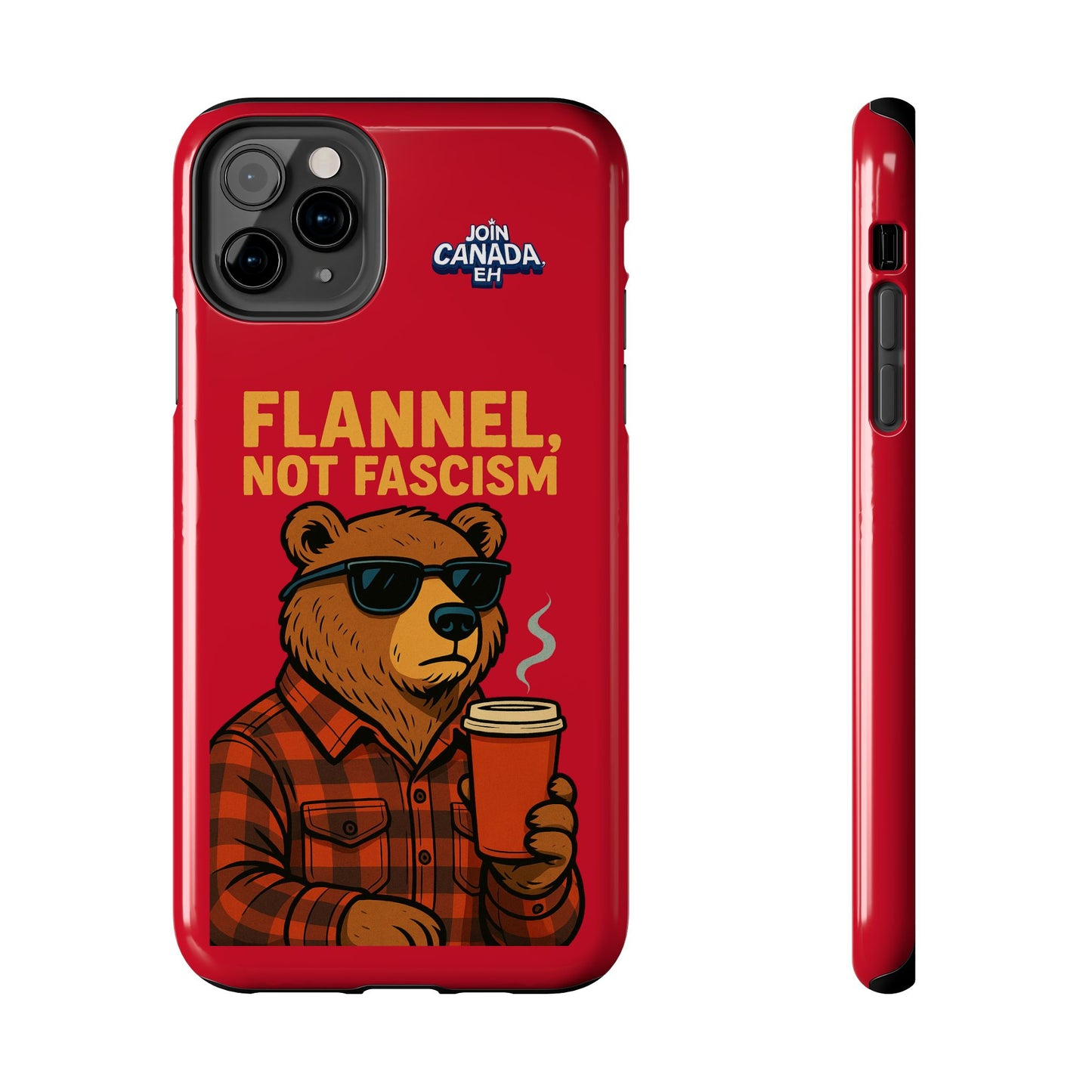 "Flannel, Not Fascism" Tough Phone Cases