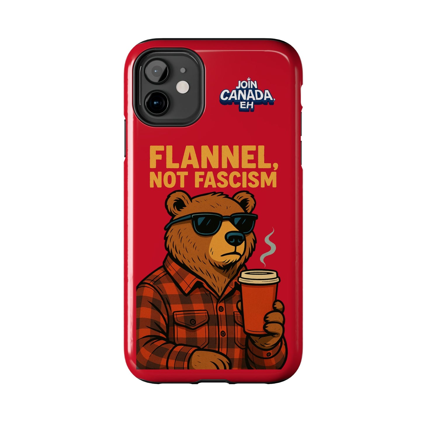 "Flannel, Not Fascism" Tough Phone Cases