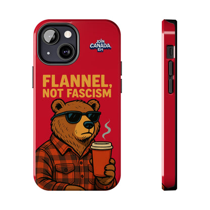 "Flannel, Not Fascism" Tough Phone Cases