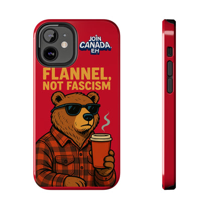 "Flannel, Not Fascism" Tough Phone Cases