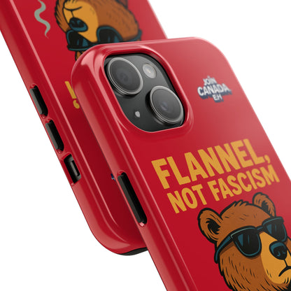 "Flannel, Not Fascism" Tough Phone Cases