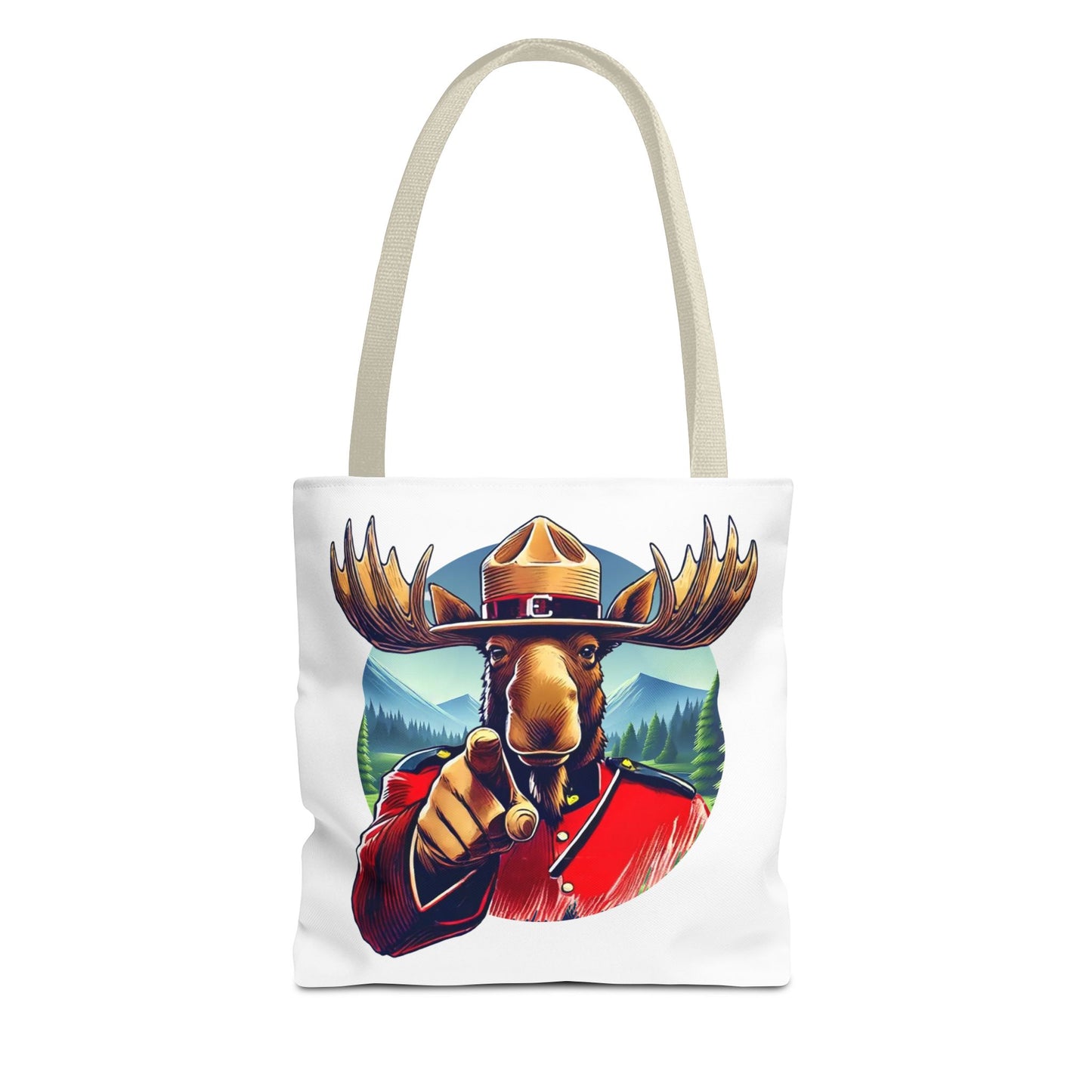 "Mountie Moose Needs You!" Tote Bag (AOP)