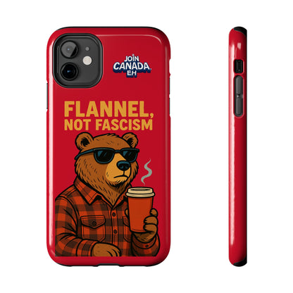 "Flannel, Not Fascism" Tough Phone Cases
