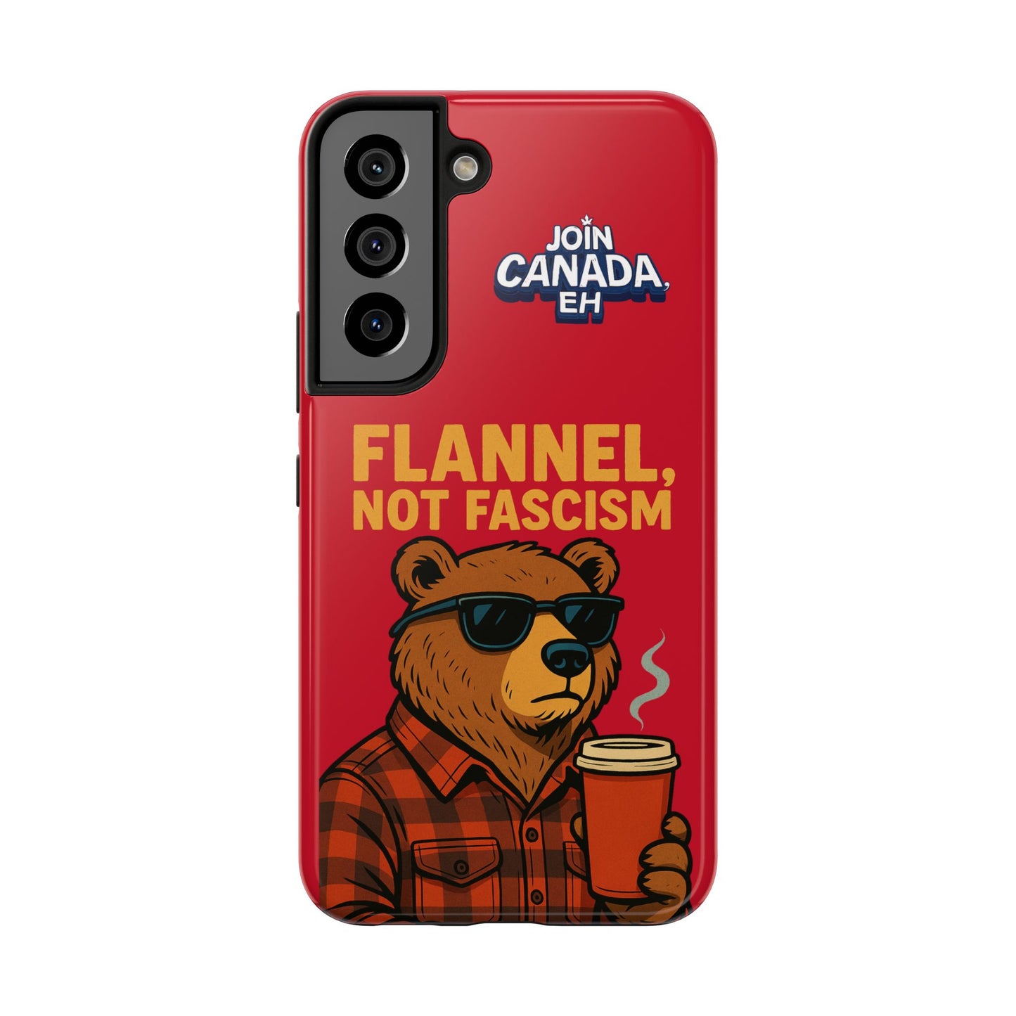 "Flannel, Not Fascism" Tough Phone Cases
