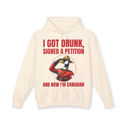 "Mountie Goose Salutes You" Unisex Lightweight Hooded Sweatshirt