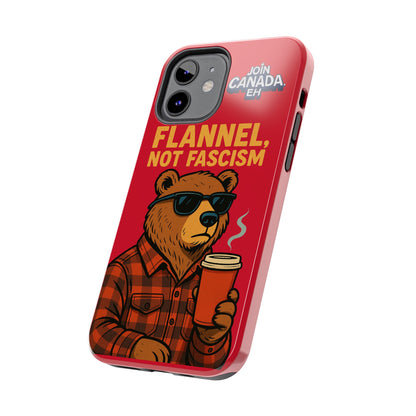 "Flannel, Not Fascism" Tough Phone Cases