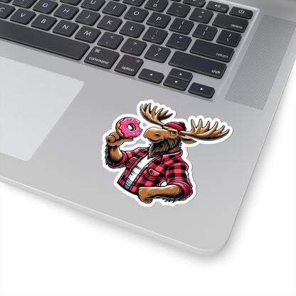 "Donut Mess With The Moose" Kiss-Cut Sticker