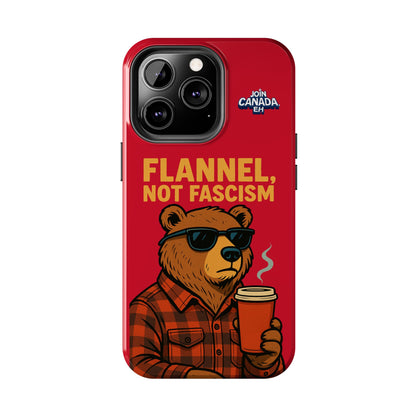 "Flannel, Not Fascism" Tough Phone Cases