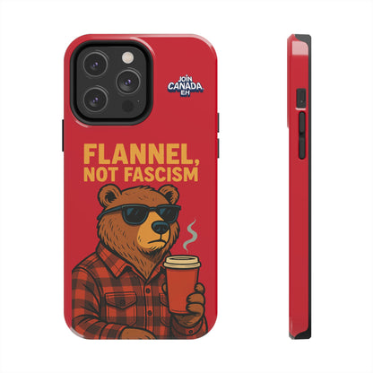 "Flannel, Not Fascism" Tough Phone Cases