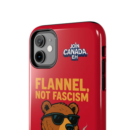 "Flannel, Not Fascism" Tough Phone Cases