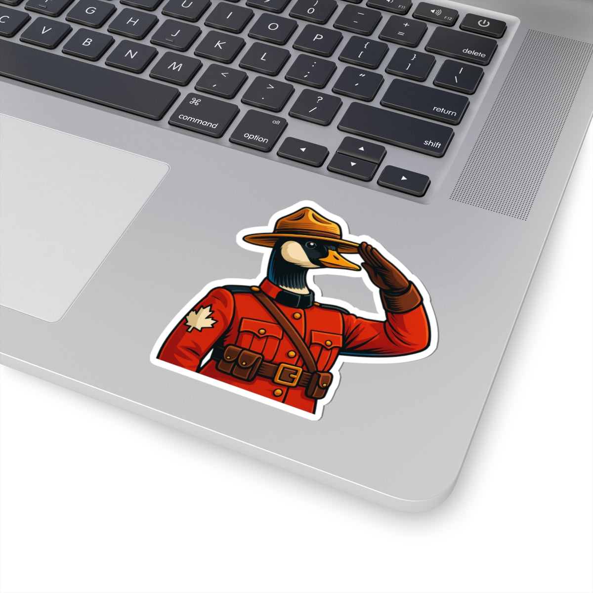 "Mountie Goose Salutes You" Kiss-Cut Sticker