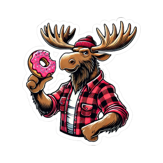"Donut Mess With The Moose" Kiss-Cut Sticker