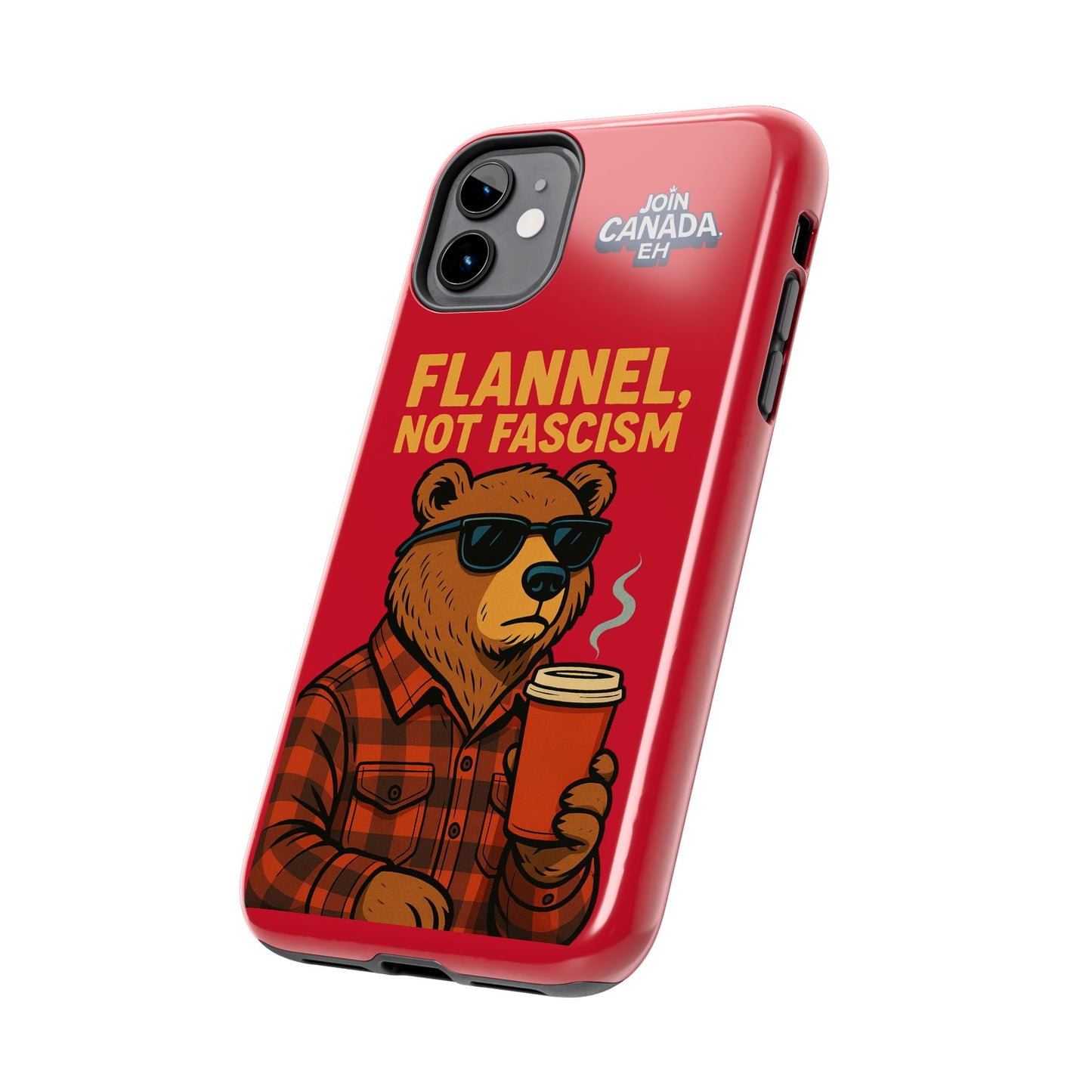 "Flannel, Not Fascism" Tough Phone Cases